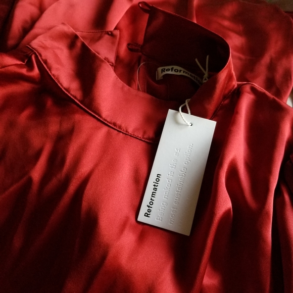 💥Sold Ⓜ️ NWT REFORMATION SILK DRESS - Picture 6 of 7